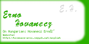 erno hovanecz business card